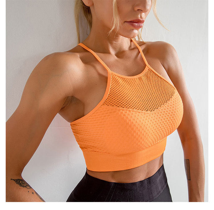 Stilla | Push up Yoga Sports Bra Hurtigttørrende Mesh Fitness Top Med Smuk Ryg