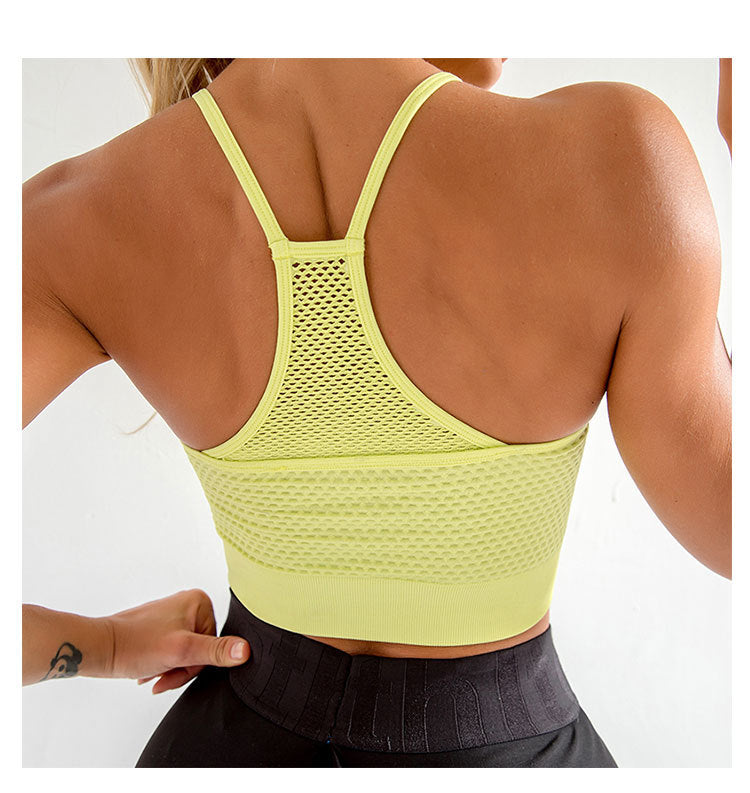 Stilla | Push up Yoga Sports Bra Hurtigttørrende Mesh Fitness Top Med Smuk Ryg