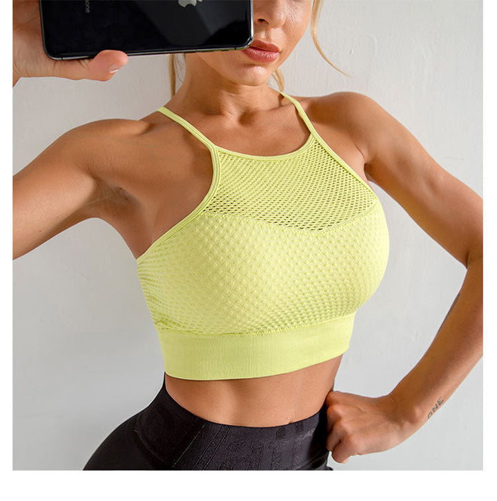 Stilla | Push up Yoga Sports Bra Hurtigttørrende Mesh Fitness Top Med Smuk Ryg
