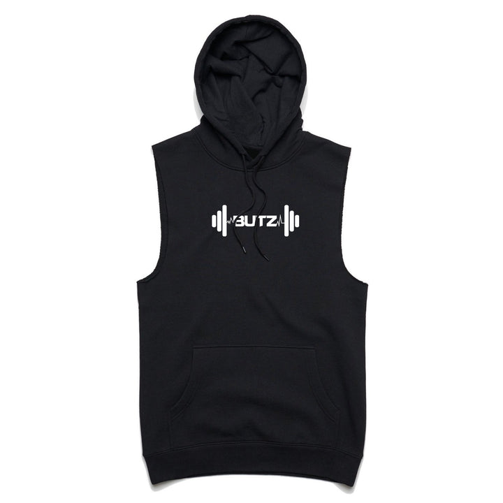 Herrer sporty ærmeløs sweatshirt med hætte og hyggelig kanguroppe lomme Stilla