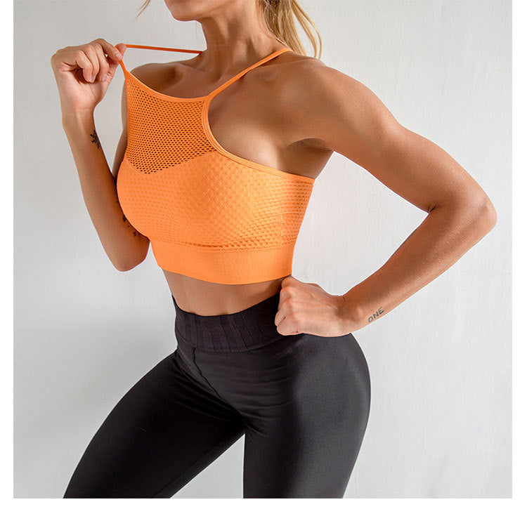 Stilla | Push up Yoga Sports Bra Hurtigttørrende Mesh Fitness Top Med Smuk Ryg