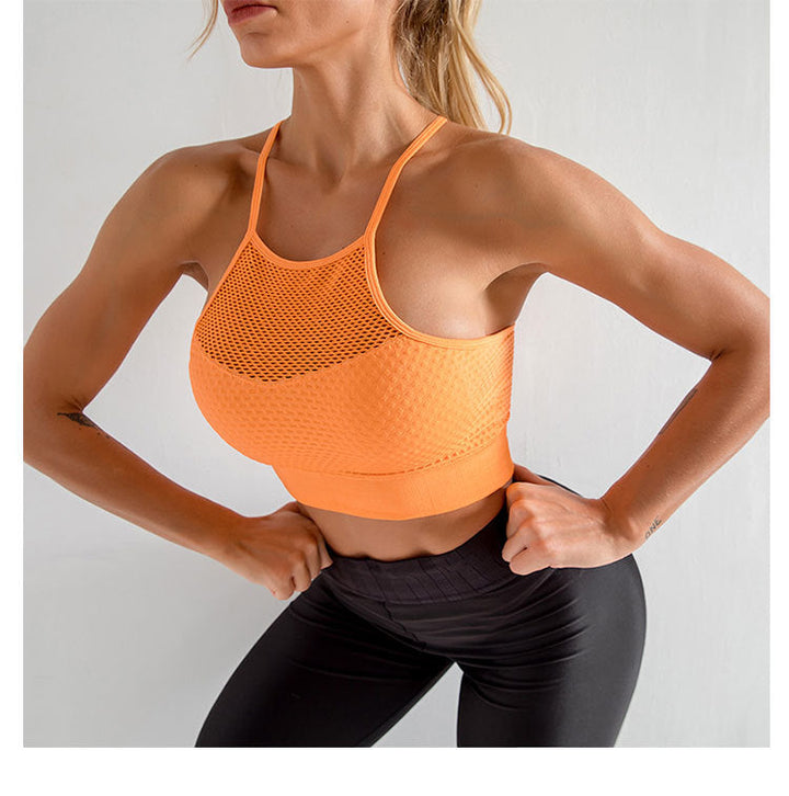 Stilla | Push up Yoga Sports Bra Hurtigttørrende Mesh Fitness Top Med Smuk Ryg