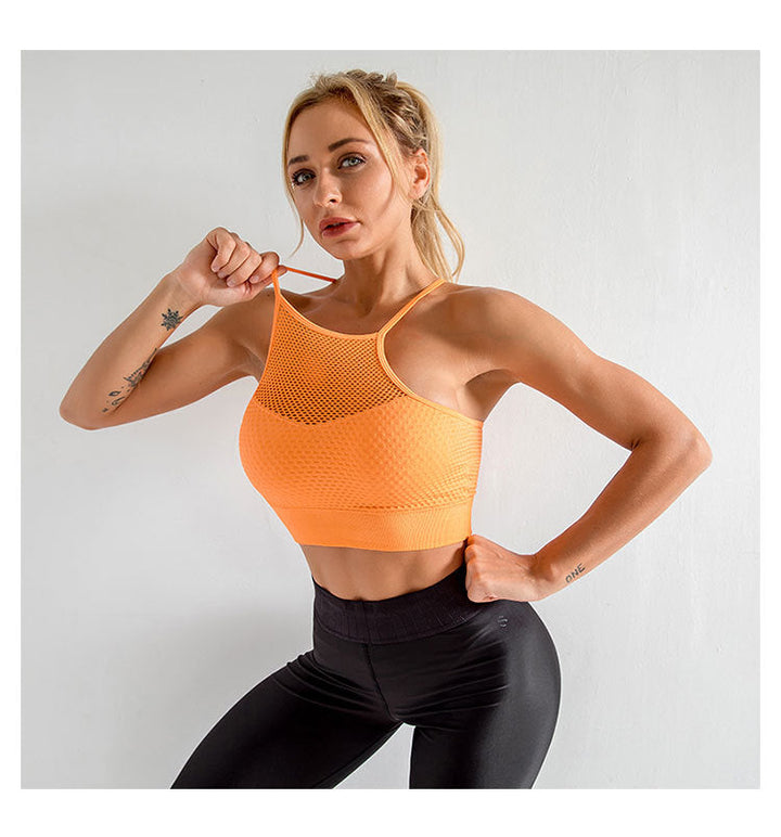 Stilla | Push up Yoga Sports Bra Hurtigttørrende Mesh Fitness Top Med Smuk Ryg
