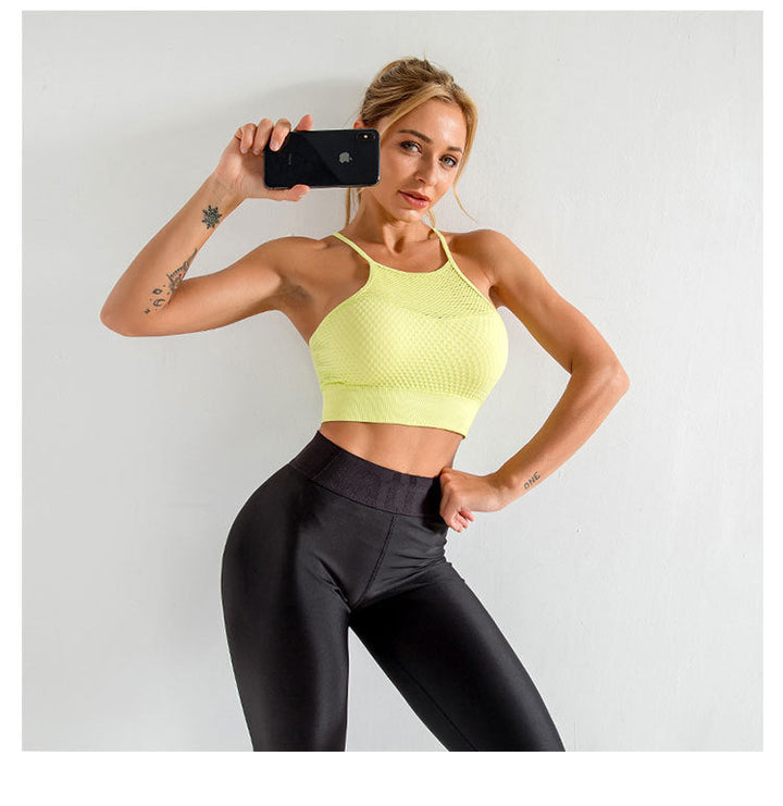 Stilla | Push up Yoga Sports Bra Hurtigttørrende Mesh Fitness Top Med Smuk Ryg
