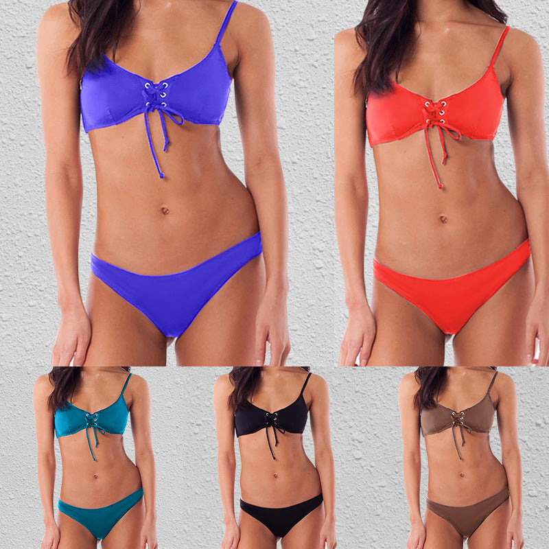 Dame Bikini-sæt med sportslig snøring og elegante detaljer Stilla