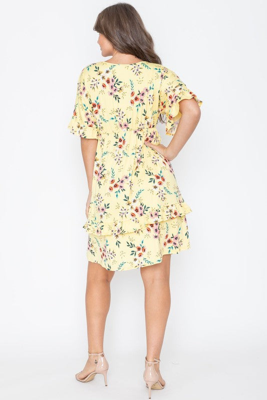 Stilla | V Hals Ruffle Kjole