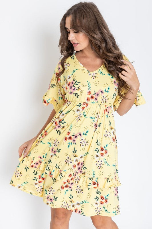 Stilla | V Hals Ruffle Kjole