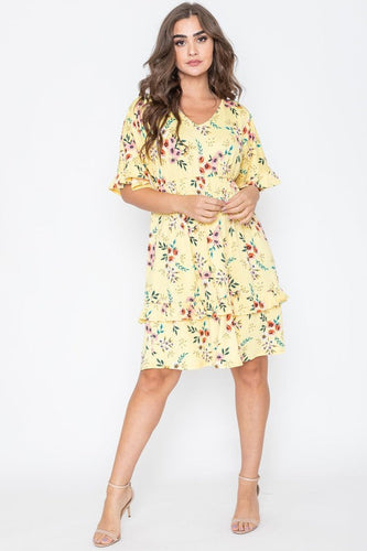 Stilla | V Hals Ruffle Kjole
