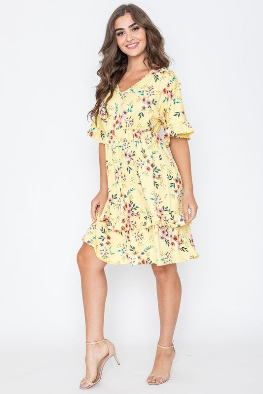 Stilla | V Hals Ruffle Kjole