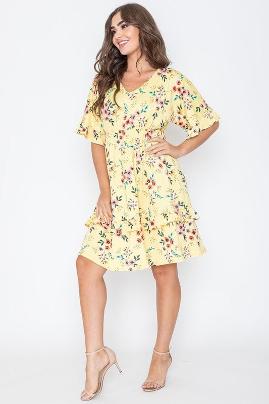 Stilla | V Hals Ruffle Kjole