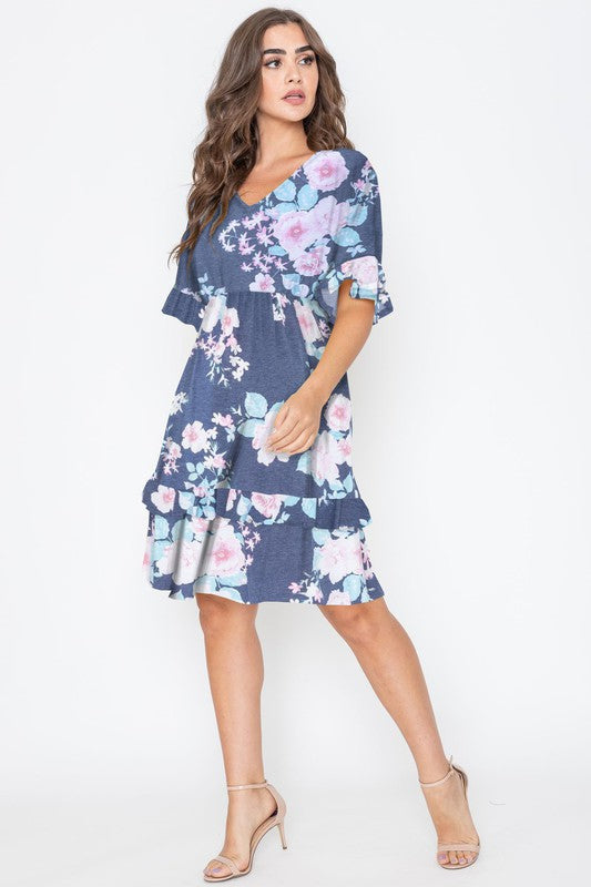 Stilla | V Hals Ruffle Kjole