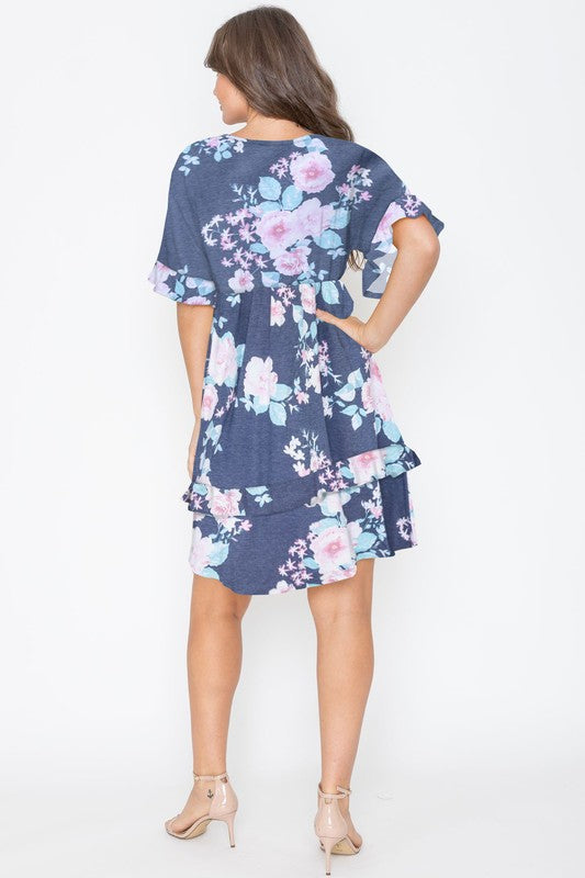 Stilla | V Hals Ruffle Kjole