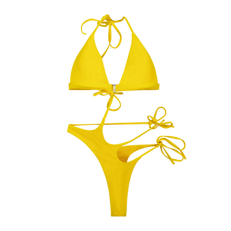 Dame Triangel-Bikini med spændende cut-out og dyremønster Stilla