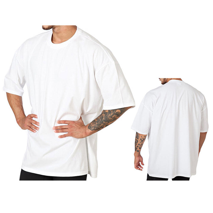 Herrer Oversized T-Shirt i højkvalitets bomuldsblanding med rund halsudskæring Stilla