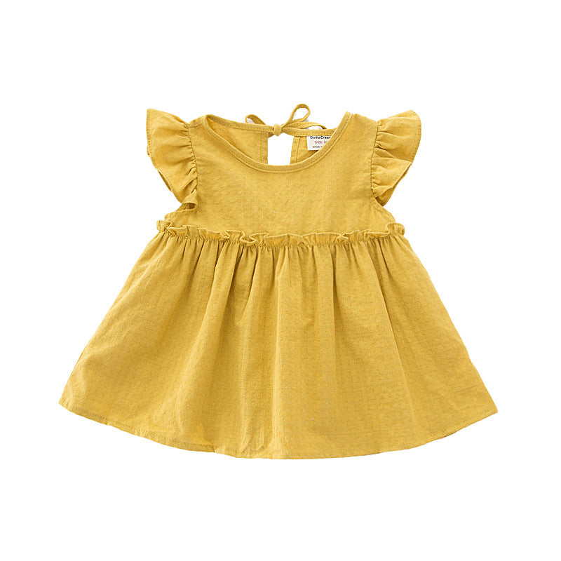 Pige Ruffle strapless bomulds kjole Stilla