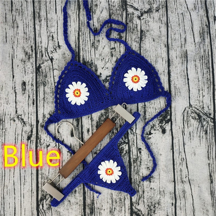 Dame Hæklede Bikini med Blomster Mønster Stilla