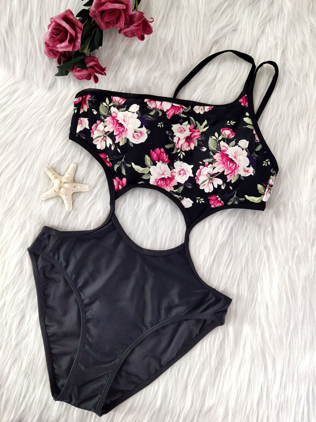 Damer one-piece badedragt med blomstertryk Skovae