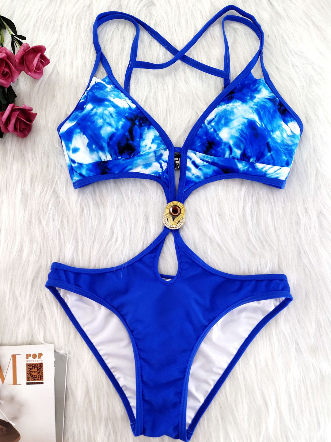 Dame Cut-Out Bikini-Sæt med raffinerede stropdetaljer Skovae