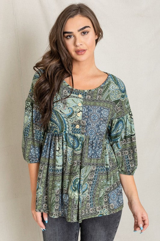 Stilla | Accent Paisley Top