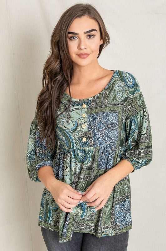 Stilla | Accent Paisley Top