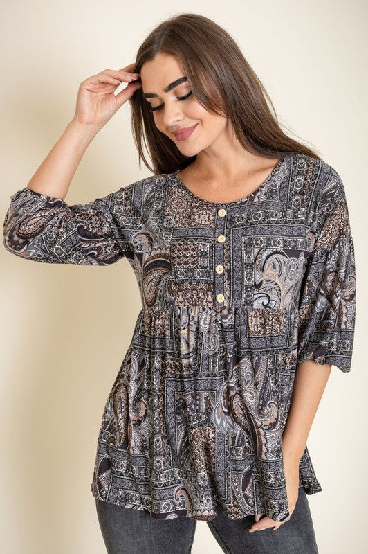 Stilla | Accent Paisley Top