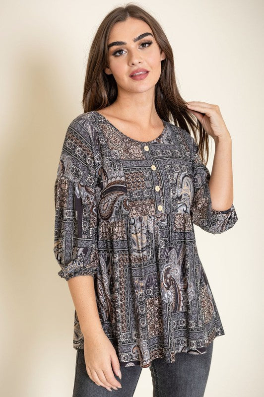 Stilla | Accent Paisley Top
