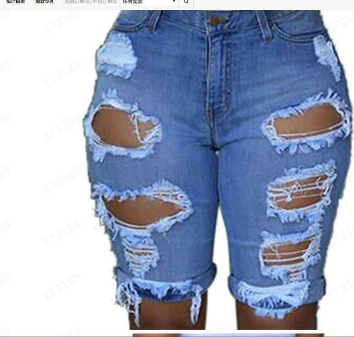 Dame Stilfulde Revnede Denim-Bukser med høj talje og smal pasform Stilla