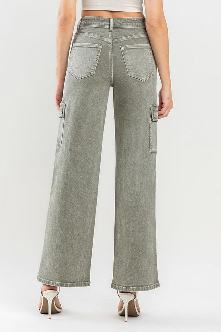 Stilla | by Flying Monkey 90'ernes Super High Rise Cargo Jeans