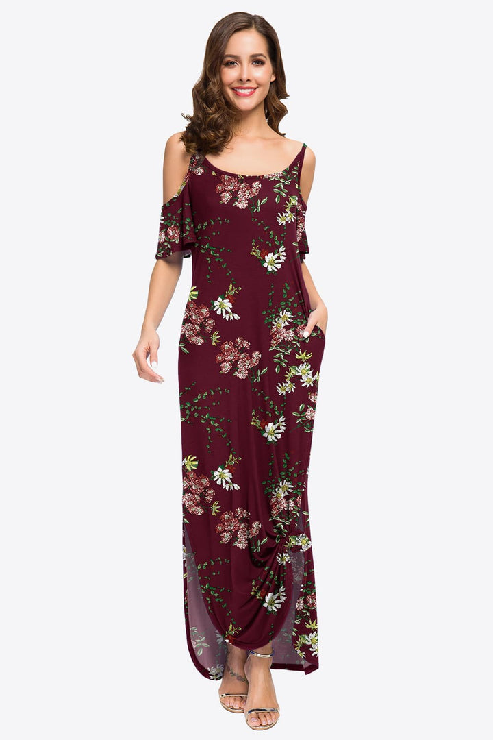 Stilla | Scoop Neck Cold-Shoulder Maxi Dress