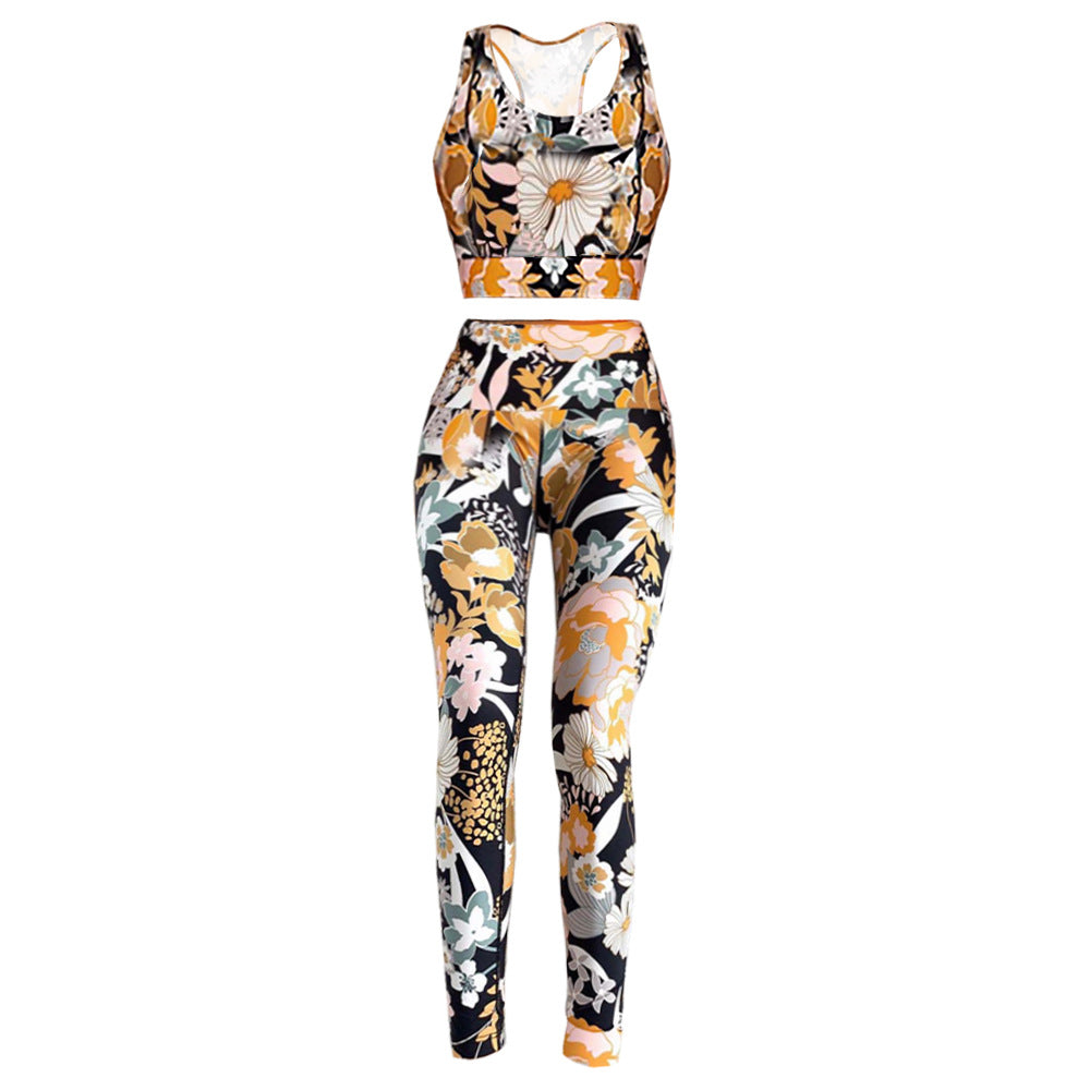 Dame Floral Print Activewear Sæt Stilla