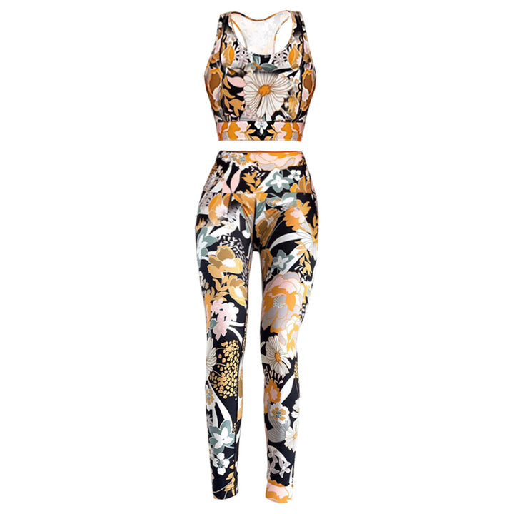 Dame Floral Print Activewear Sæt Stilla