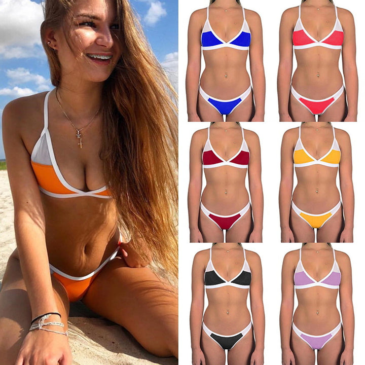 Dame triangel-bikini-sæt med moderne kontrastdesign og fine bæresystemer Stilla