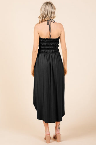 Stilla | Code Tie Back Shirring Dress med Lommer