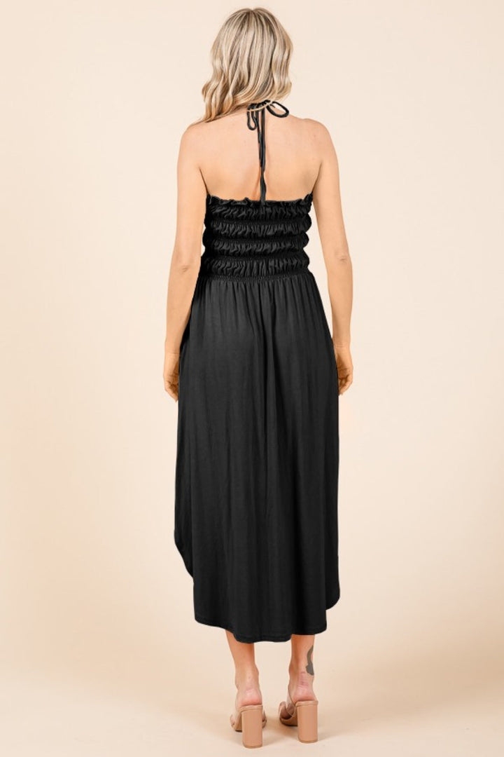 Stilla | Code Tie Back Shirring Kjole Med Lommer