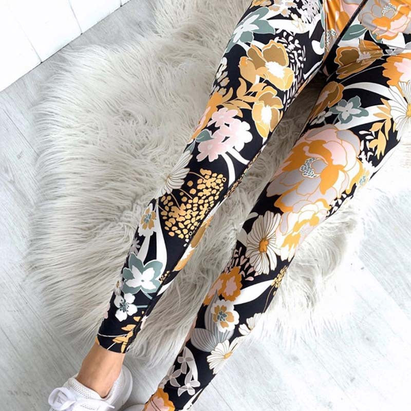Dame Floral Print Activewear Sæt Stilla