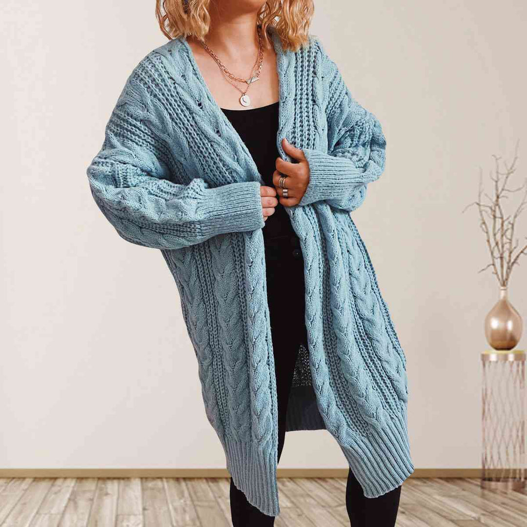 Stilla | Strik Åben Front Nedsat Skulder Cardigan