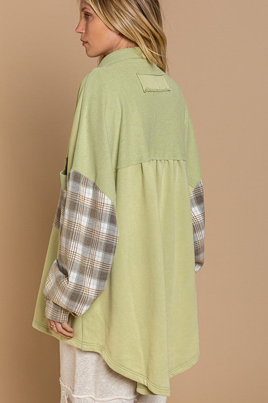 Stilla | Skjortejakke Med Plaid Detaljeærmer