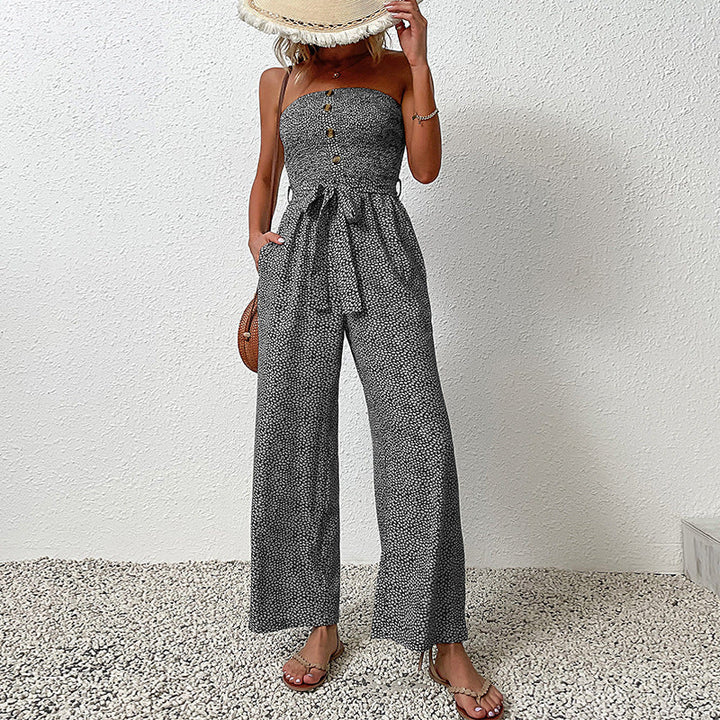 Stilla | Lilla Overall Med Bustier Sløjfe