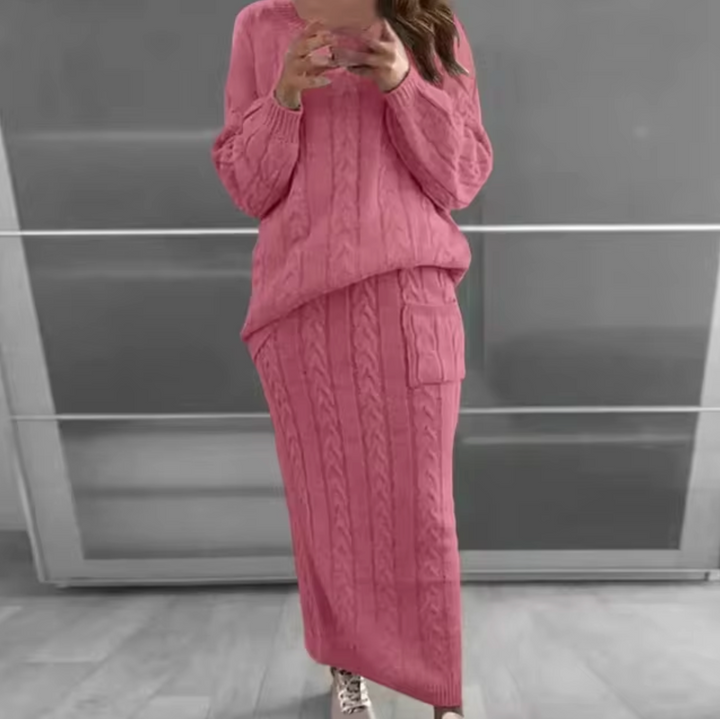 Stilla | Elegant Sæt Bestående Af En Strikpullover og En Nederdel