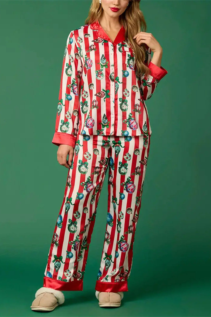 Stilla | Julefestlig Stribet Pyjamas Sæt