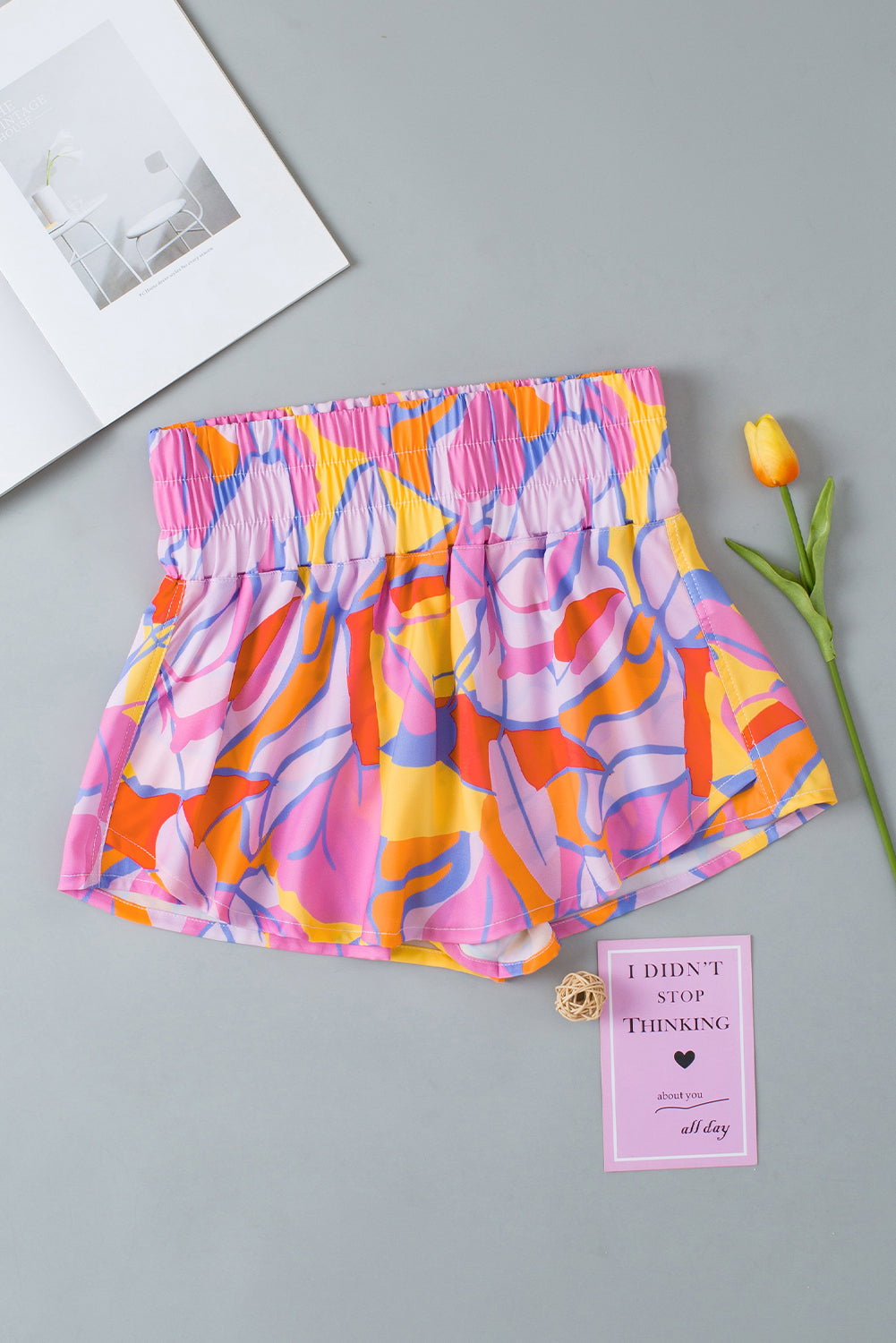 Stilla | Print Elastisk Talje Høj Talje Shorts