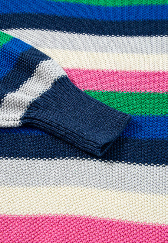 Stilla | Pullover med lange ærmer og rund hals med kontraststriber