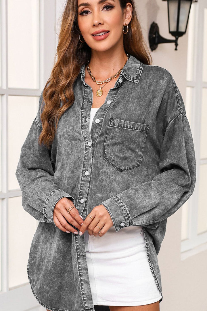 Stilla | Up Dropped Shoulder Denim Top