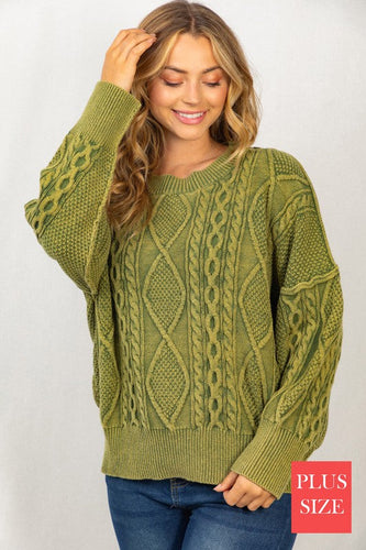 Stilla | Sz Langærmet Mineralvasket Kabel Sweater