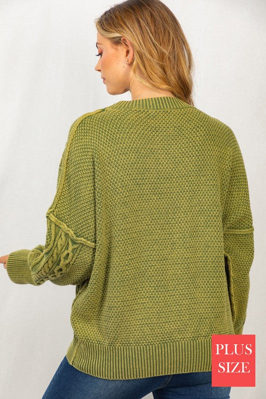 Stilla | Sz Langærmet Mineralvasket Kabel Sweater