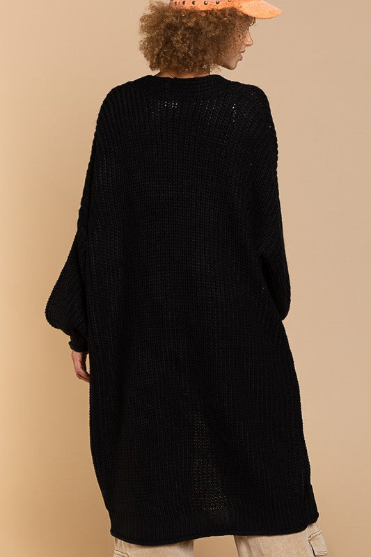 Stilla | Maxi Cardigan Med Ballonærmer