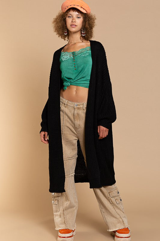Stilla | Maxi Cardigan Med Ballonærmer