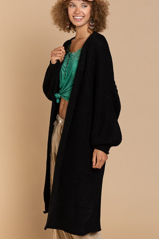 Stilla | Maxi Cardigan Med Ballonærmer