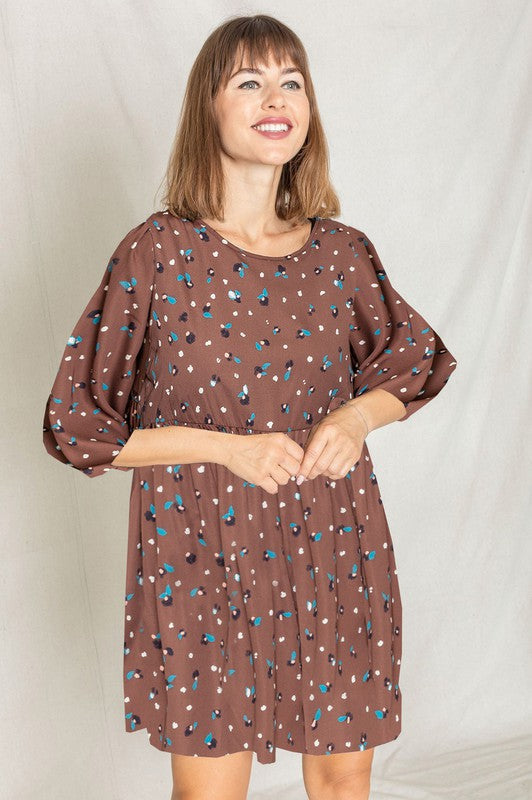 Stilla | Polka Dot Biskop Ærme Mini Kjole