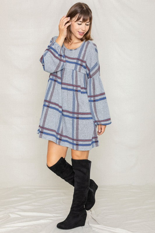 Stilla | Empire Talje Ballonærmet Mini Kjole